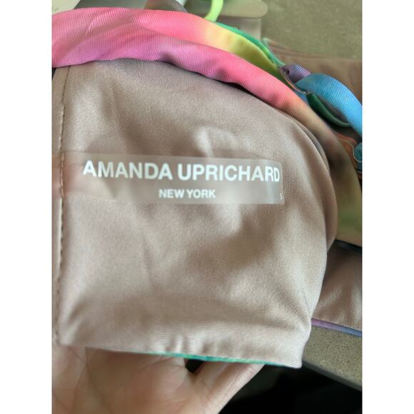 Amanda Uprichard Neon Tie Dye Bandeu Bikini Top - S - Picture 3 of 3